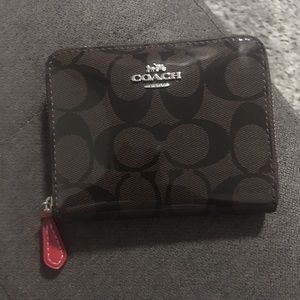 Coach Patent Zip Around Wallet